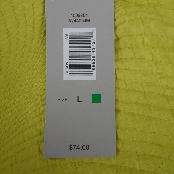 Ali Miles One Button Cardigan Jacket Women's Size L Yellow Green Textured - Picture 10 of 10